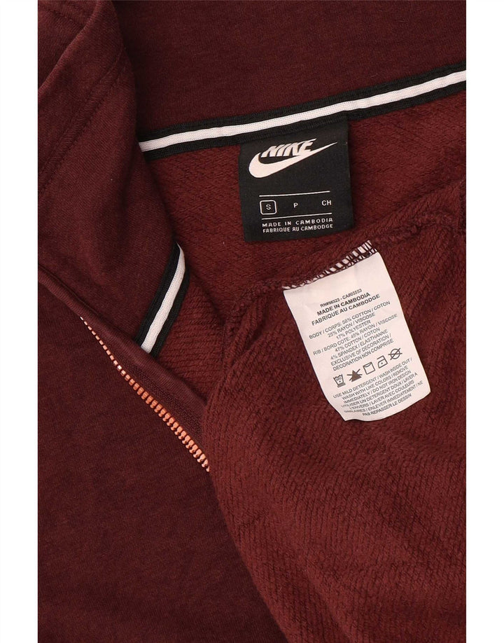 Nike Dame Oversized Graphic Sweatshirt Jumper UK 10 Small Burgundy