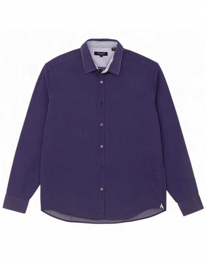 Ted Baker Herreskjorte str. 4 Large Navy Blue Spotted