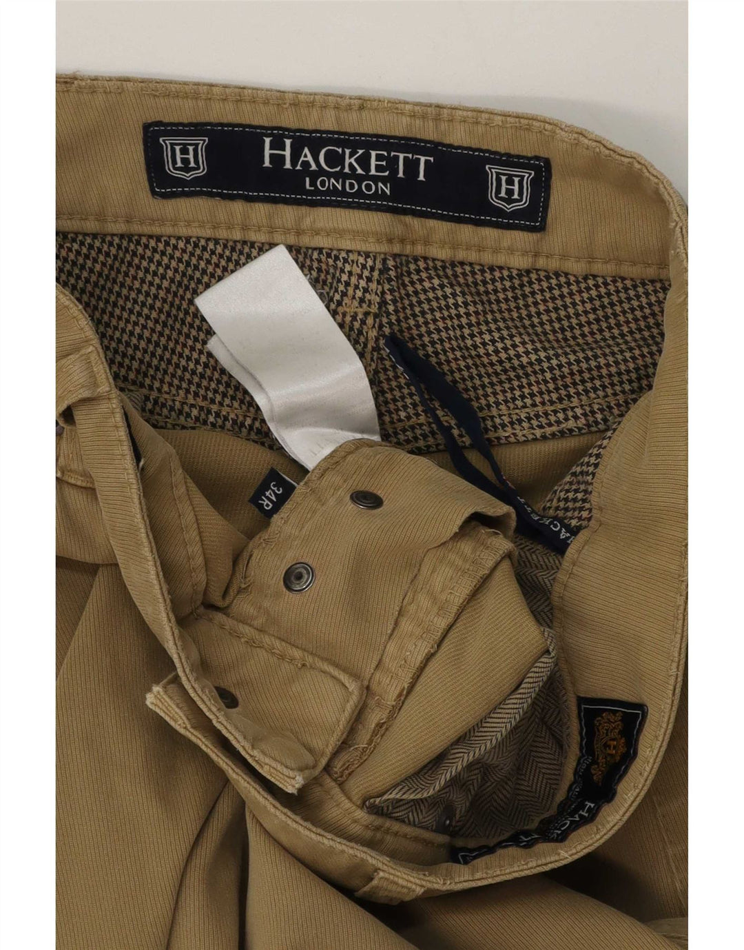 Hackett Herre Slim Casual Bukser W34 L32 Khaki Bomuld