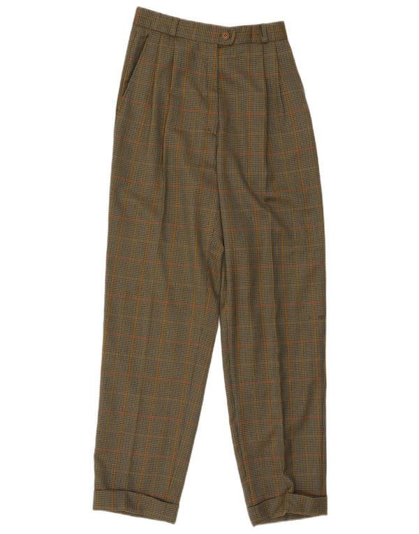 Vintage kvinders højtaljede jakkesætsbukser EU 38 Medium W30 L30 Grøn