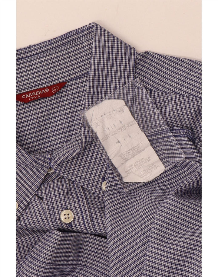 Carrera herreskjorte 2XL blå ternet bomuld