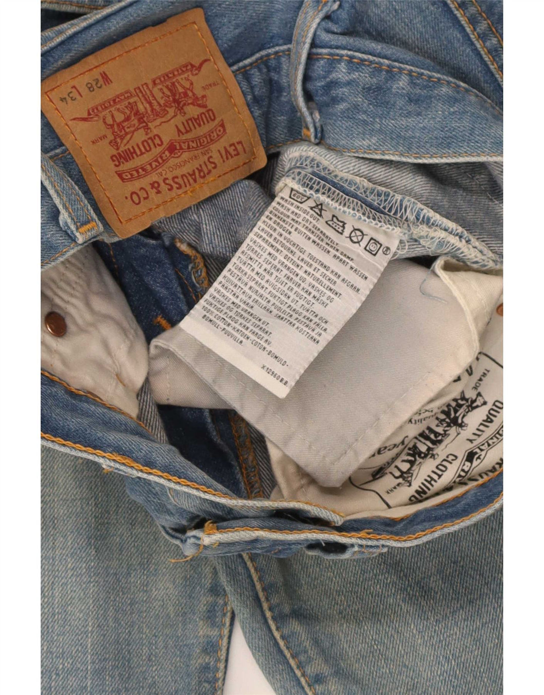 Levi's Herre Jeans med høj talje W28 L34 Blå Bomuld