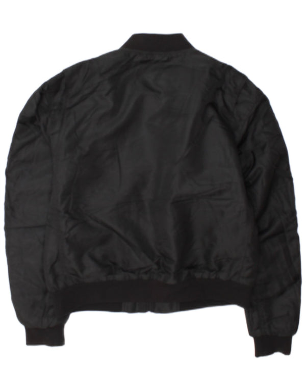 Superdry Womens Bomber Jacket UK 12 Medium Black Polyester