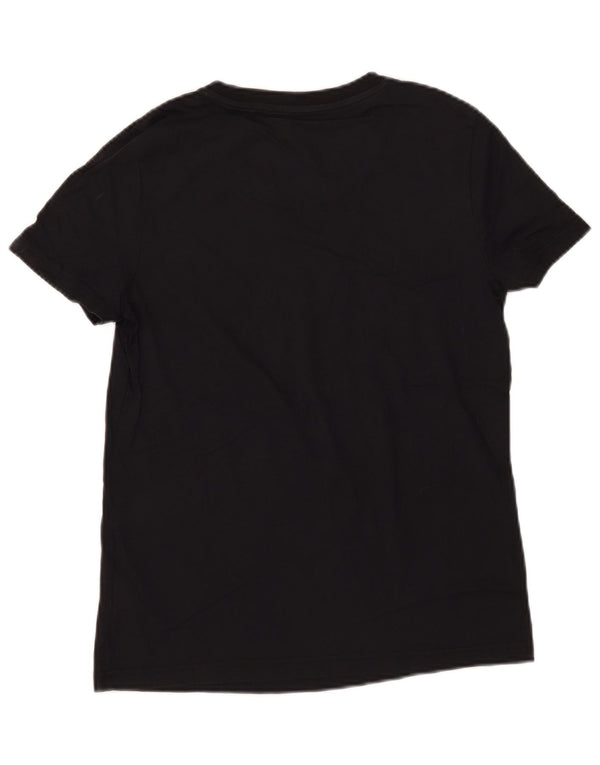 Adidas Womens Graphic T-Shirt Top UK 12/14 Medium Black Cotton