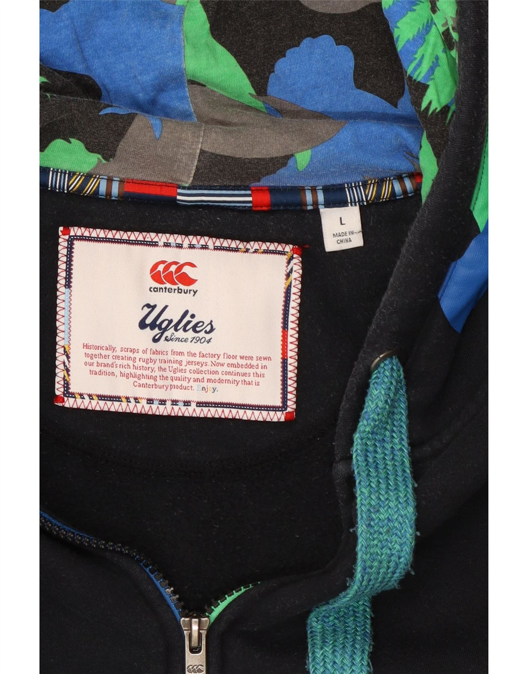 Canterbury Hættetrøje med lynlås til mænd Stor sort Camouflage