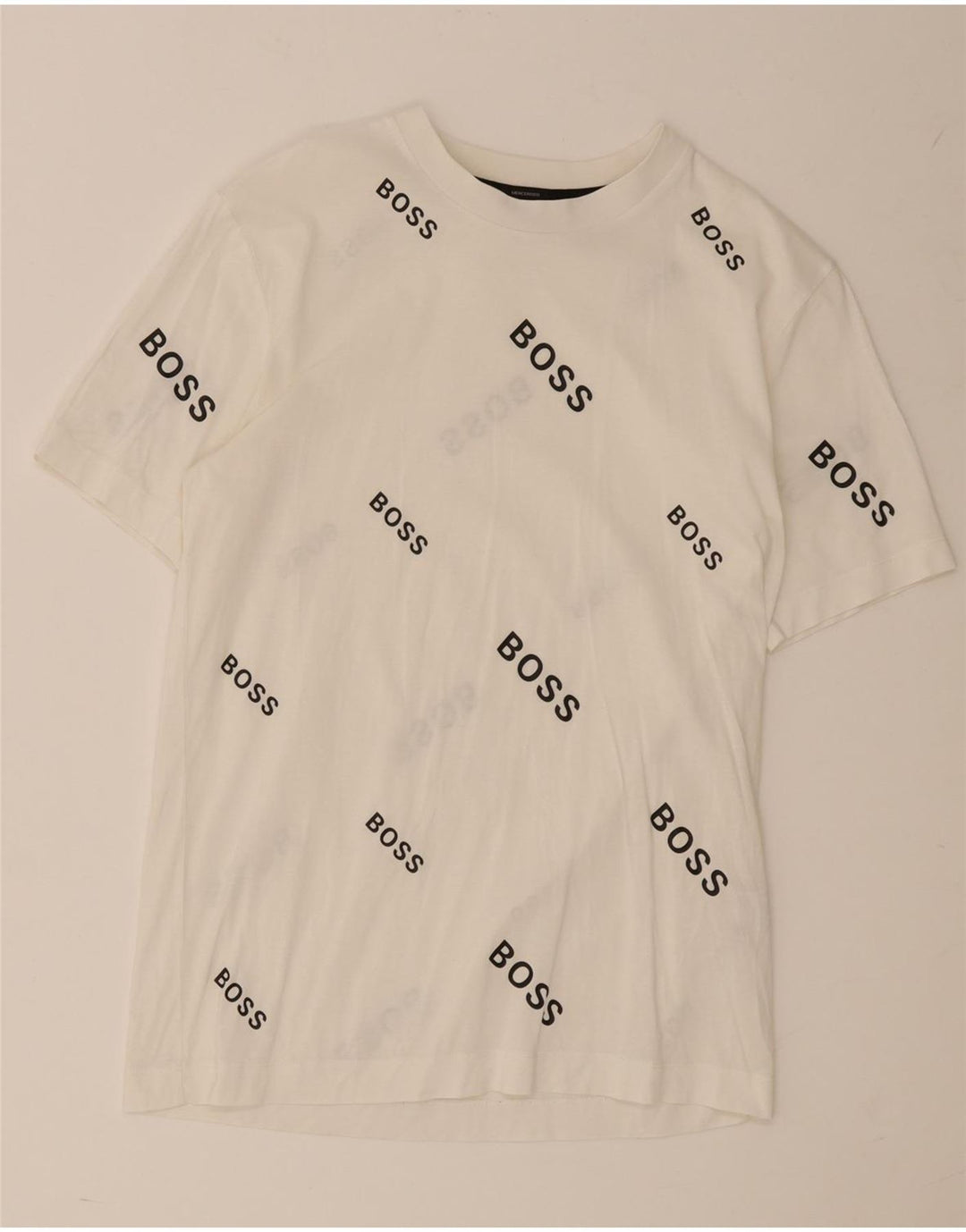 Hugo Boss Herre grafisk T-shirt Top Lille hvid bomuld