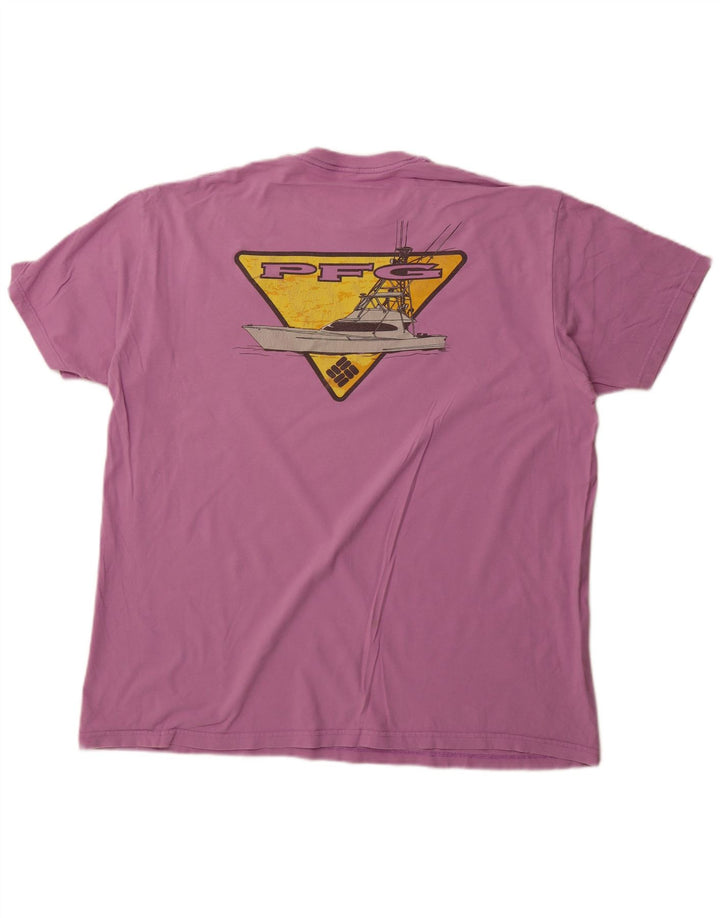 COLUMBIA Herre grafisk T-shirt top 2XL lilla bomuld
