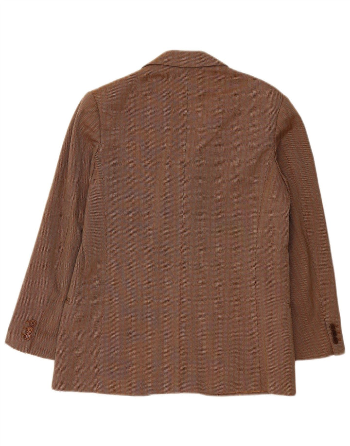 Vintage Herre 3-knaps blazerjakke UK 36 Small Brown Stribet Classic