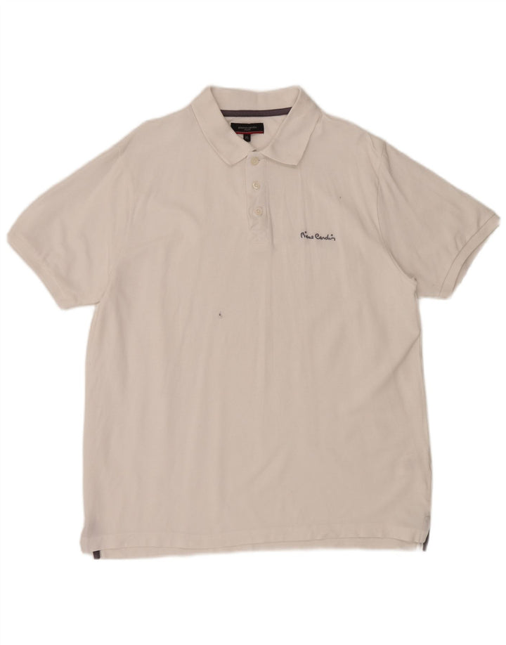 Pierre Cardin herre poloshirt XL hvid bomuld