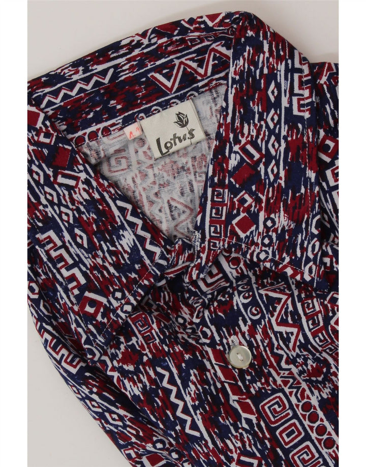 VINTAGE Herreskjorte str. 41 Large Navy Blue Geometric