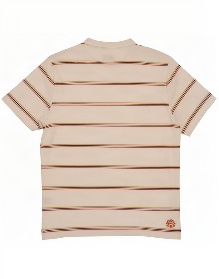 Fat Face Herre T-Shirt Top Stor hvid stribet bomuld
