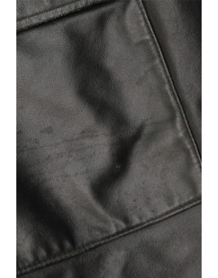 La Griffe Dame Læderfrakke IT 54 3XL Sort Læder