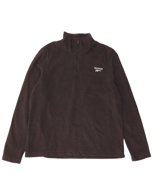 REEBOK Fleece Jumper med lynlås til mænd XL sort polyester