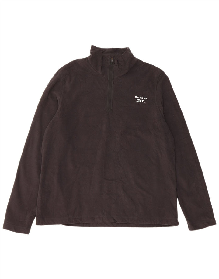 REEBOK Fleece Jumper med lynlås til mænd XL sort polyester