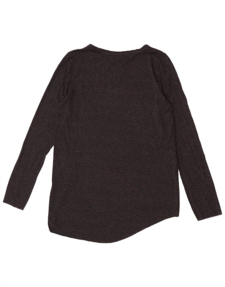 Zara Dame Langærmet Asymmetrisk Tunika Top UK 10 Small Grey Viscose