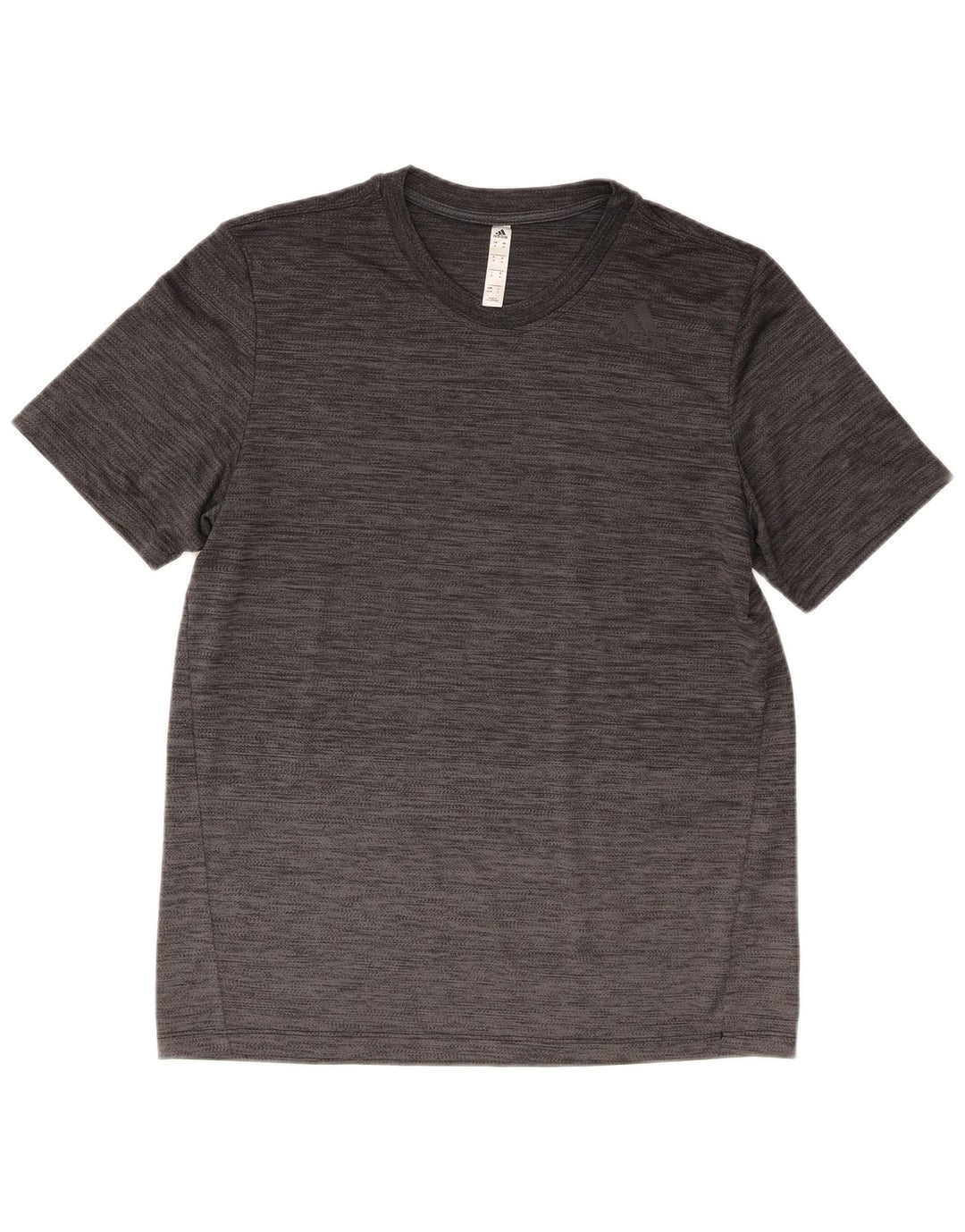Adidas Herre T-Shirt Top Medium Grey Flecked Polyester