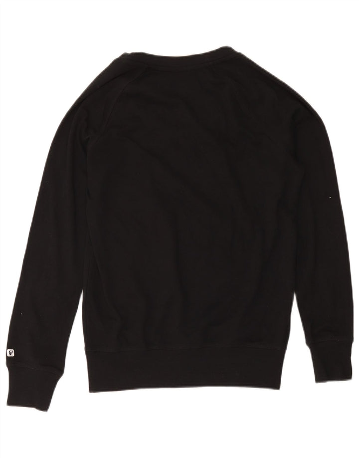 Freddy Dame Grafisk Sweatshirt Jumper UK 12 Medium Sort Bomuld