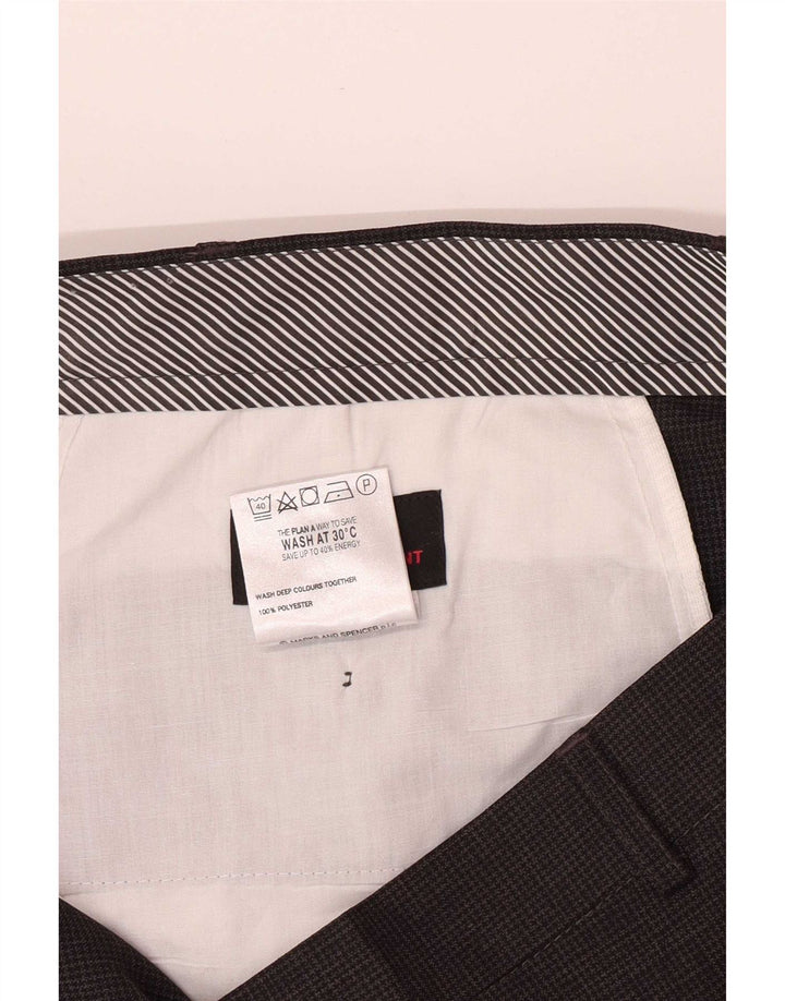 Marks & Spencer Straight Suit bukser til mænd W42 L29 Grå Houndstooth