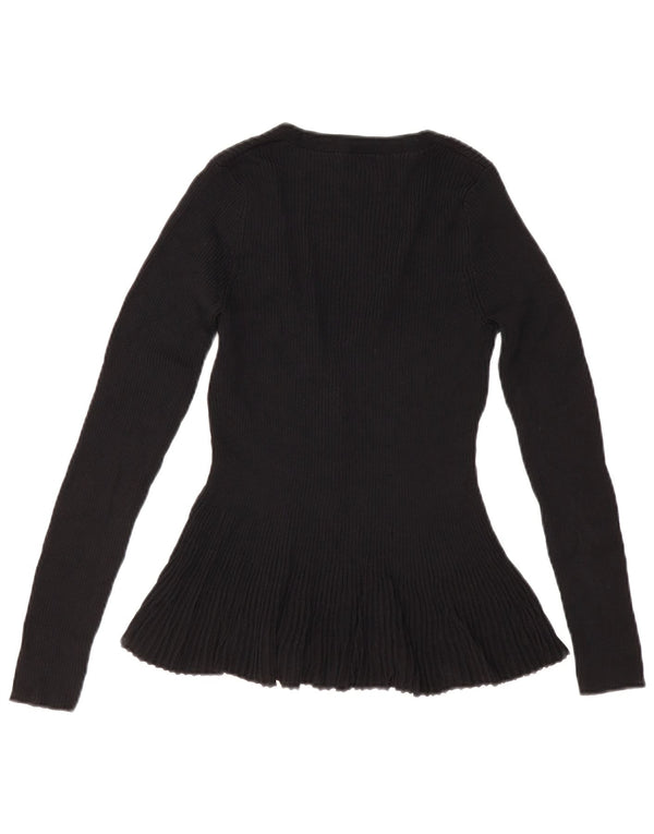 Massimo Dutti Dame Cardigan Sweater UK 8 Lille Sort