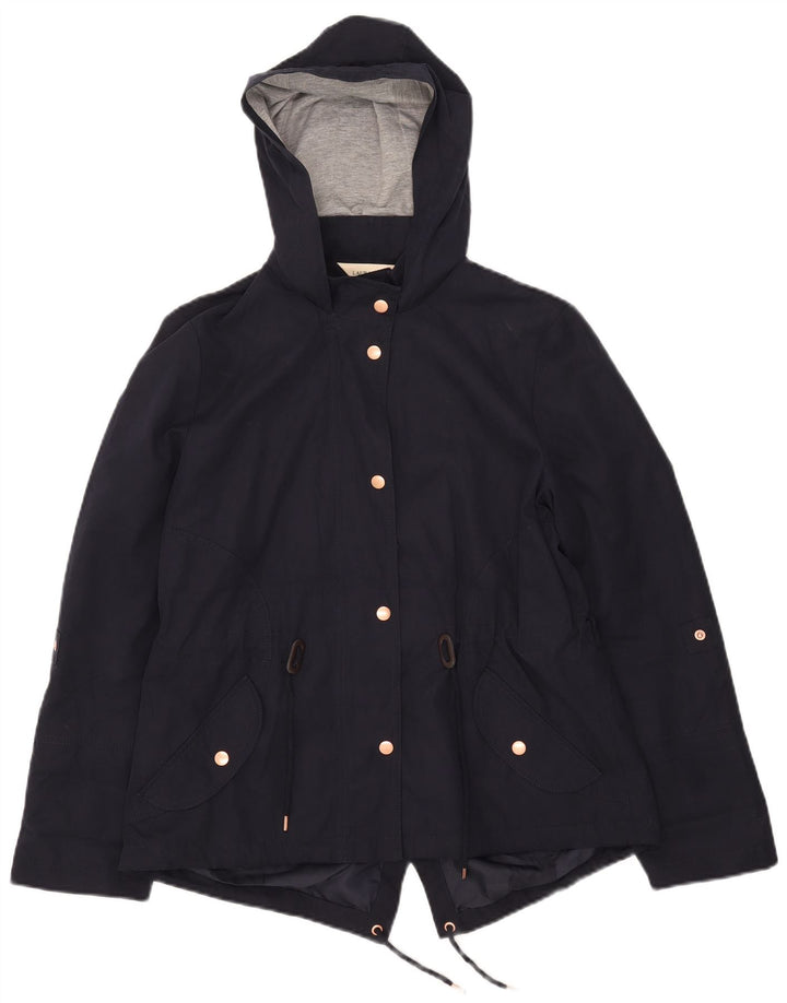 Laura Ashley Dame Weekend Hætte Regnjakke UK 14 Large Navy Blue