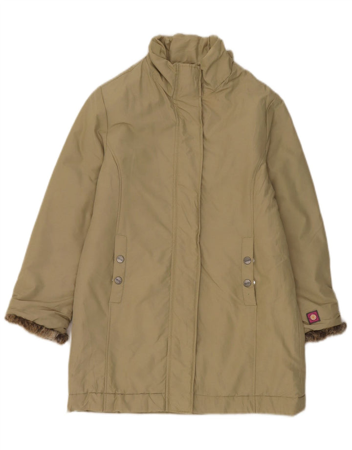 Invicta Dame 3/4-ærmet polstret jakke UK 8 Lille beige bomuld