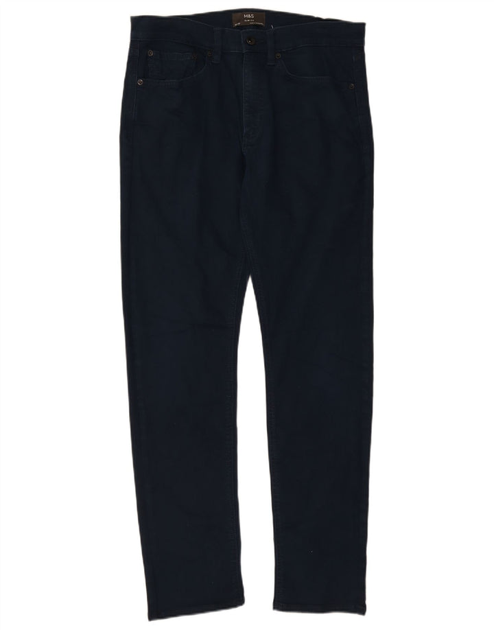 Marks & Spencer Herre Slim Jeans W32 L31 Blå Bomuld