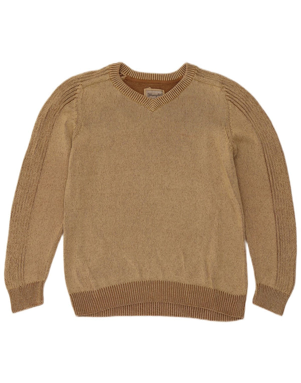 Wrangler Herre V-hals sweater Medium Brun Bomuld