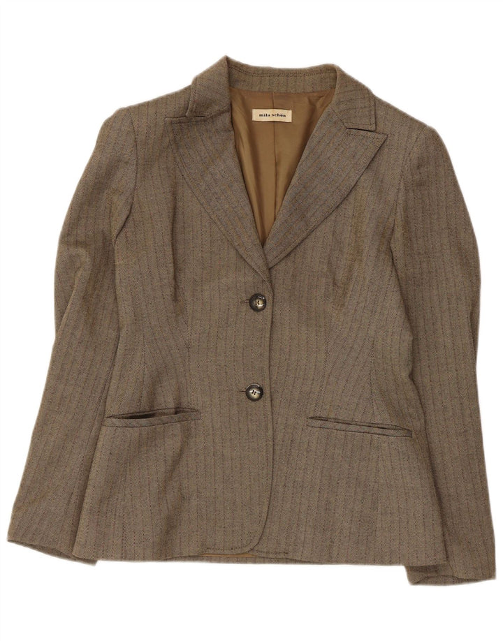Mila Schon Dame 2 Button Blazer Jacket IT 42 Medium Khaki Sildeben