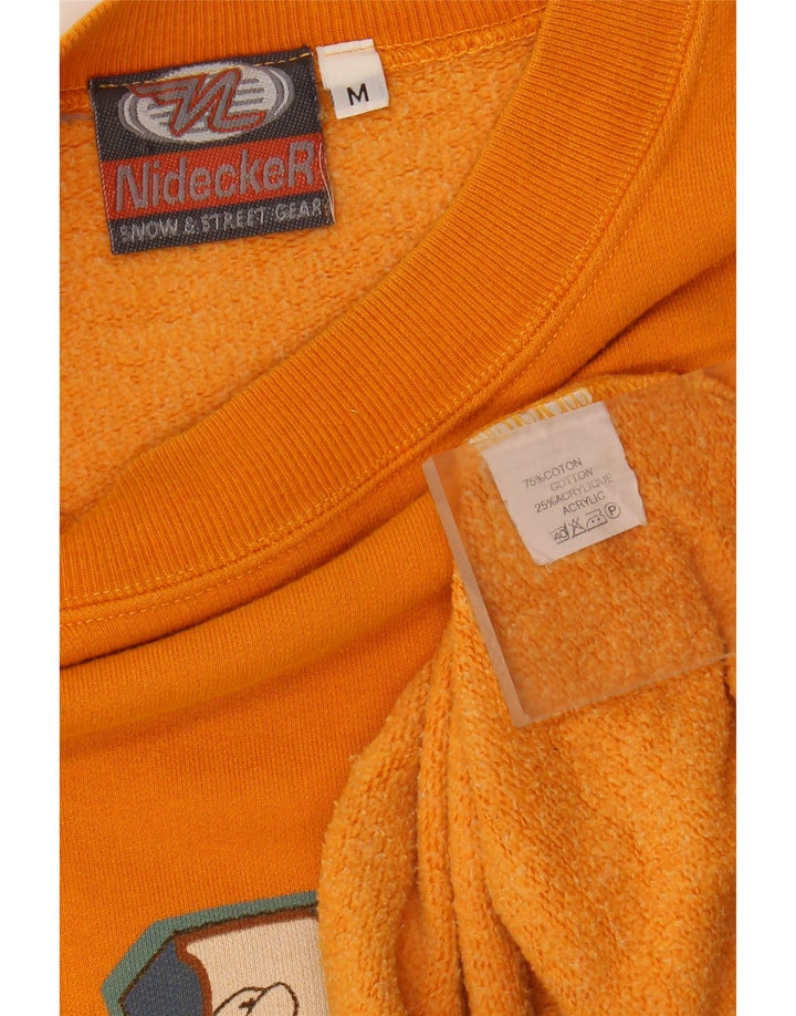 NIDECKER Womens Graphic Sweatshirt Jumper Medium Orange Cotton Retro