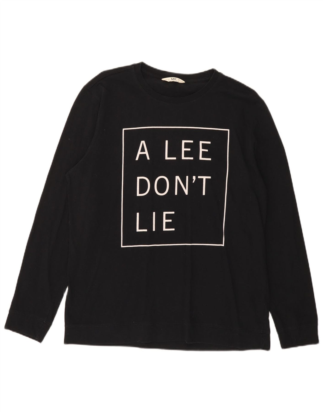 LEE Herre grafisk top Langærmet XL sort bomuld