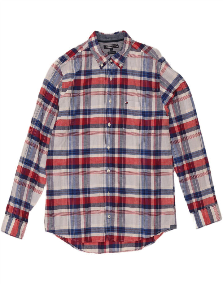 TOMMY HILFIGER Mens Shirt Large Red Check Cotton Vintage Tommy Hilfiger and Second-Hand Tommy Hilfiger from Messina Hembry 