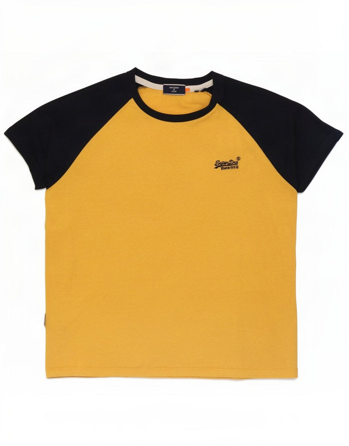Superdry Herre T-shirt Top Stor Gul Colourblock Bomuld