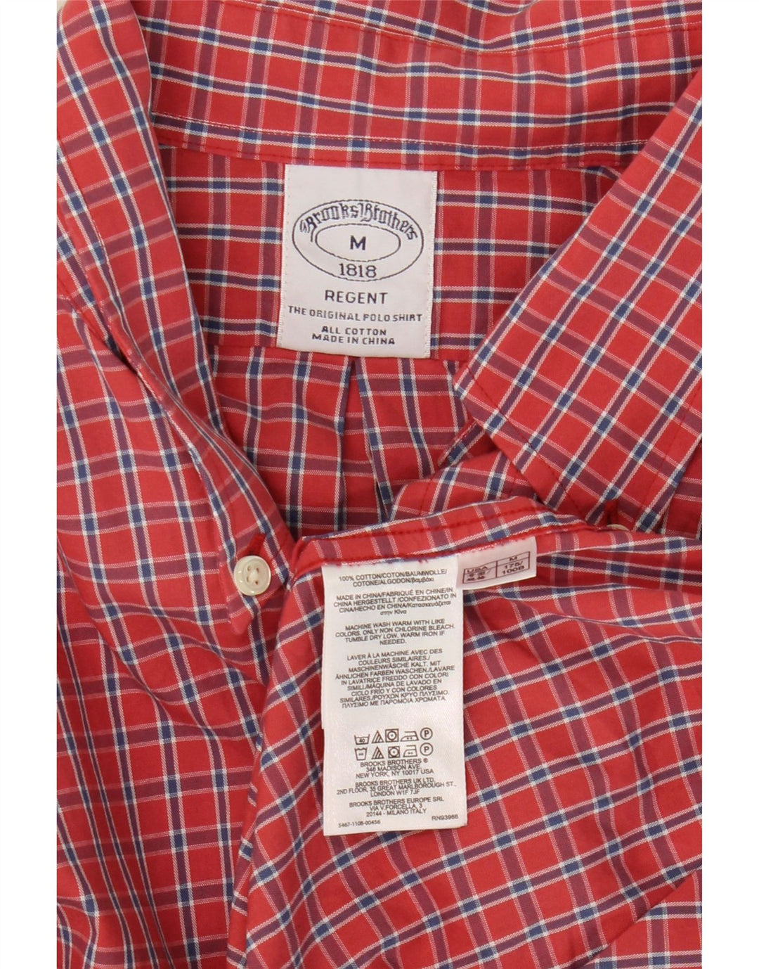 Brooks Brothers Herre Regent skjorte Medium rød ternet bomuld