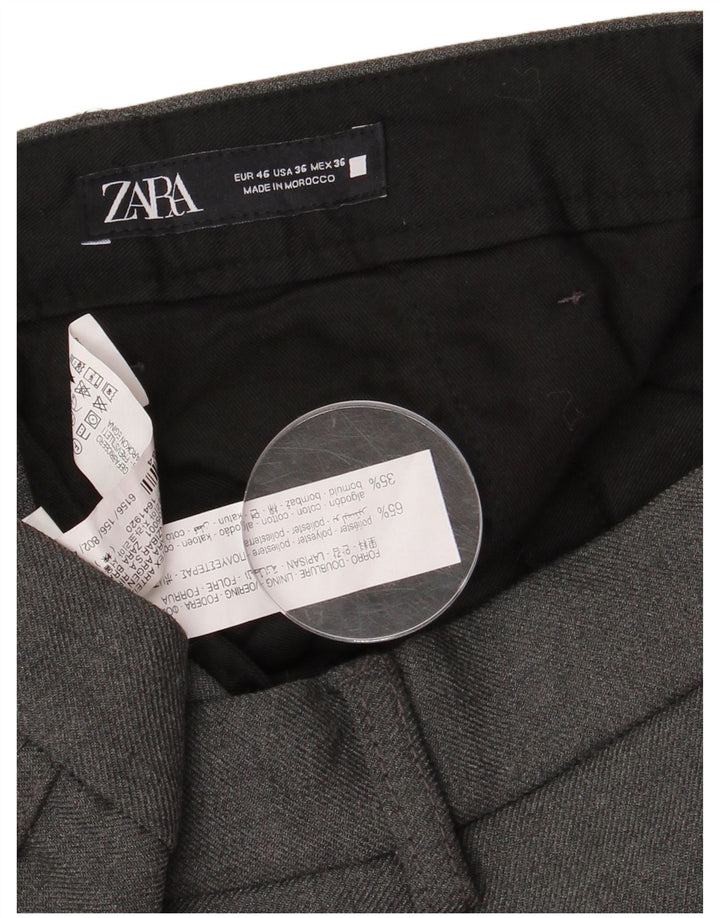 ZARA Straight Cargo Bukser til mænd EU 46 XL W36 L30 Grå Polyester