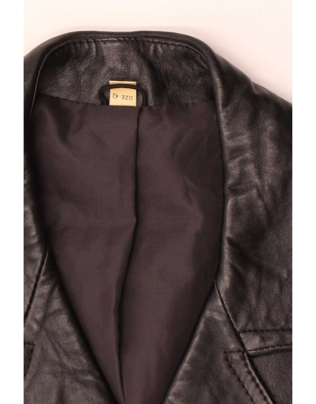 Vintage læderfrakke til kvinder IT 42 Medium Sort