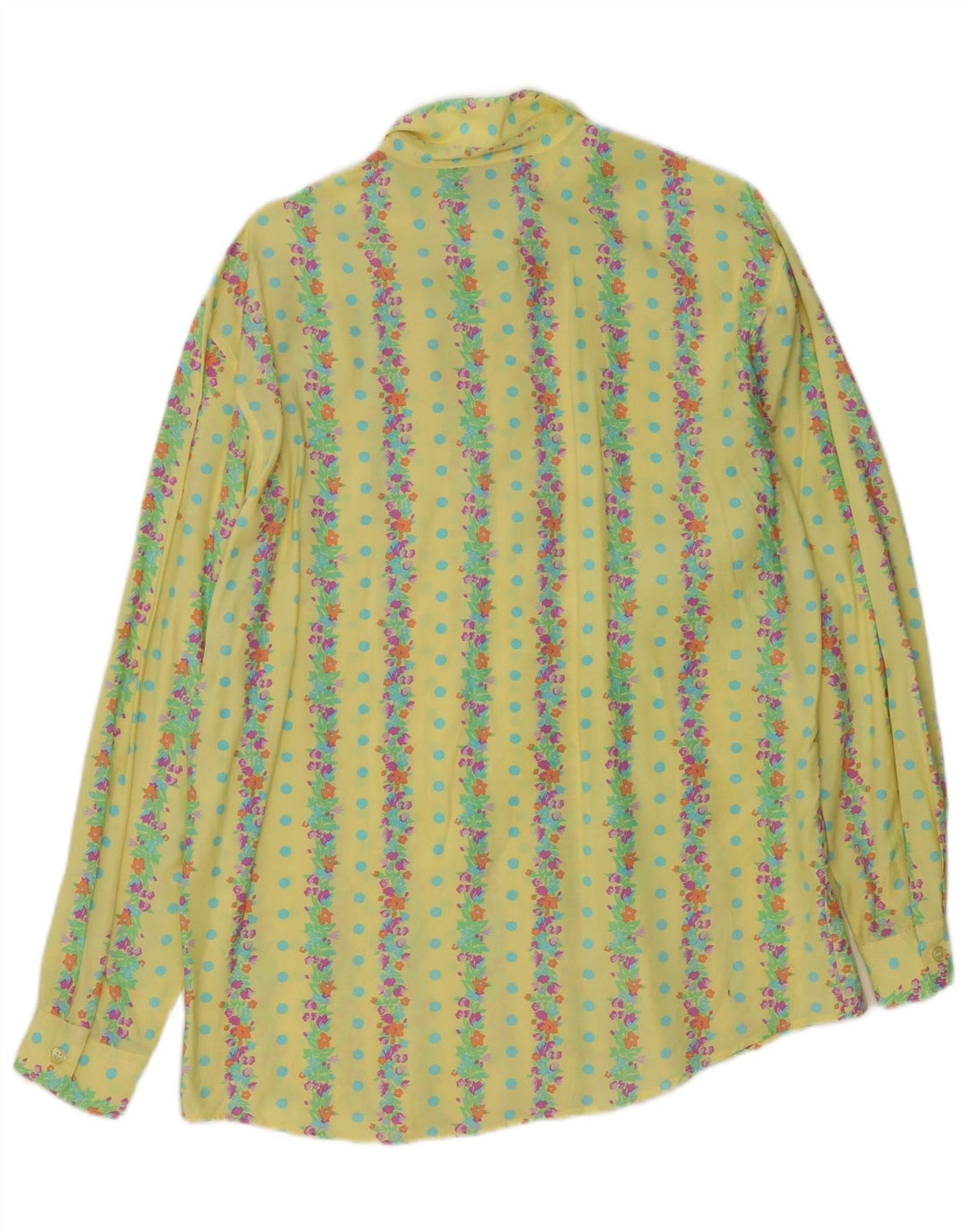 Stefanel Dameskjorte UK 16 Large Yellow Floral Rayon