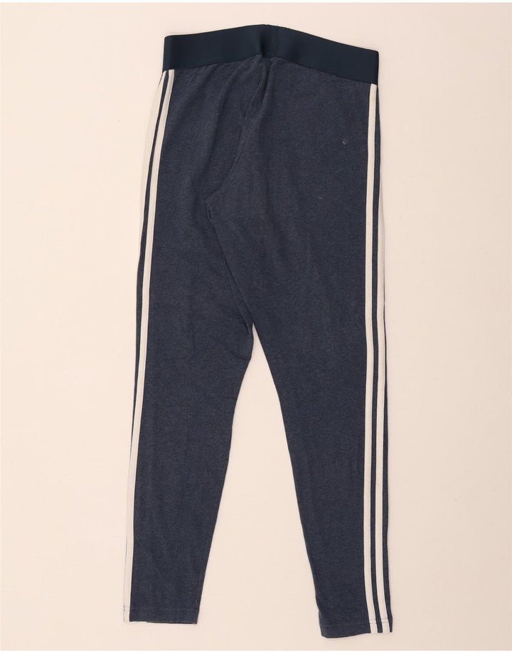 Adidas Dame Leggings UK 12/14 Medium Navy Blue Bomuld