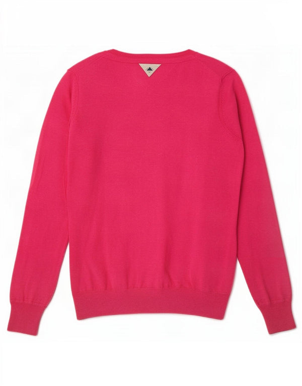 Tommy Hilfiger Dame V-hals sweater UK 14 Medium Pink Bomuld