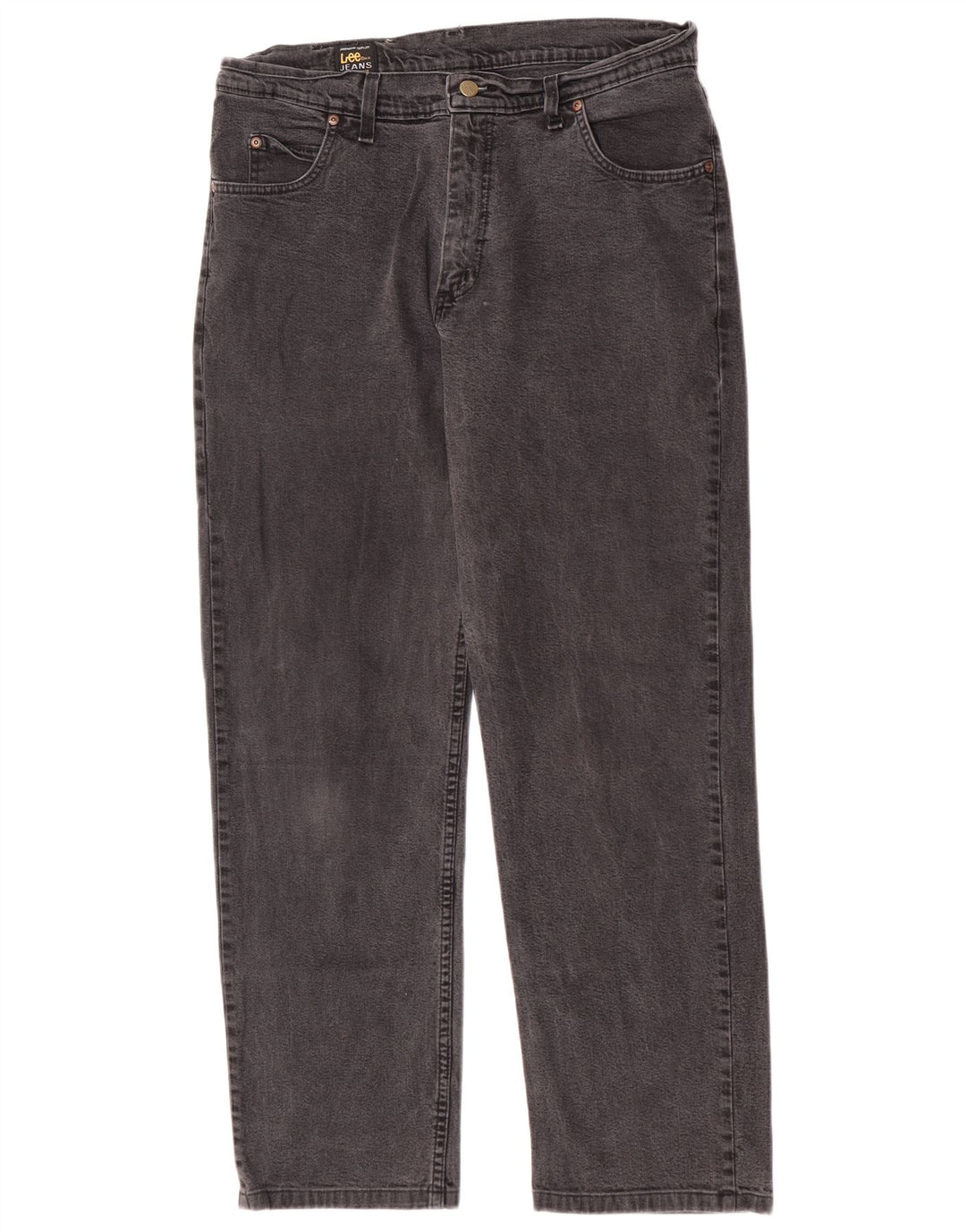 Lee Mens Brooklyn Straight Jeans W36 L30 Grå Bomuld