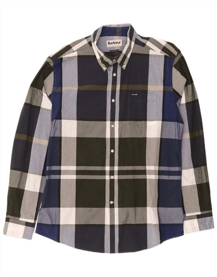 Barbour herre skræddersyet pasform skjorte XL flerfarvet plaid bomuld