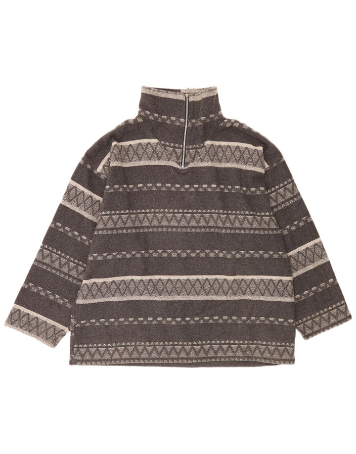 Avanti Herre lynlåshals Oversized Sweatshirt Jumper Medium Grå Geometrisk