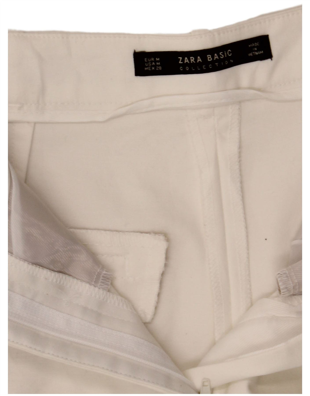 Zara kvinders højtaljede chinoshorts Medium W28 Hvid