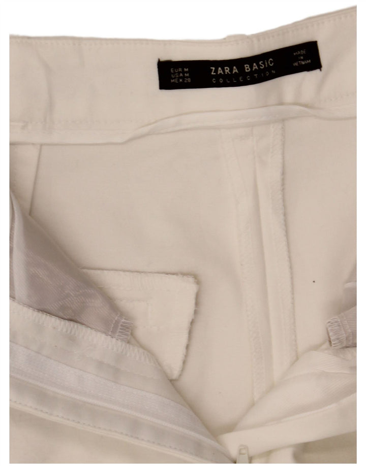 Zara kvinders højtaljede chinoshorts Medium W28 Hvid