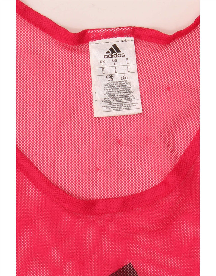 Adidas Mens See Through Graphic Vest Top Large Pink Polyester
