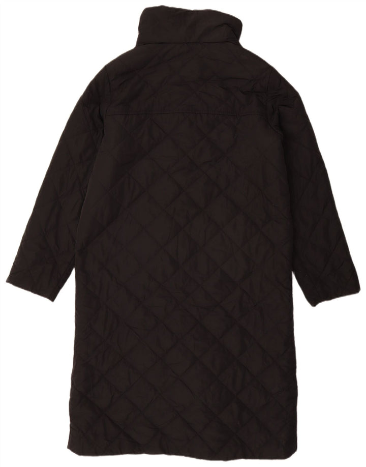 Marks & Spencer Quiltet overfrakke til kvinder UK 12 Medium Sort Polyester