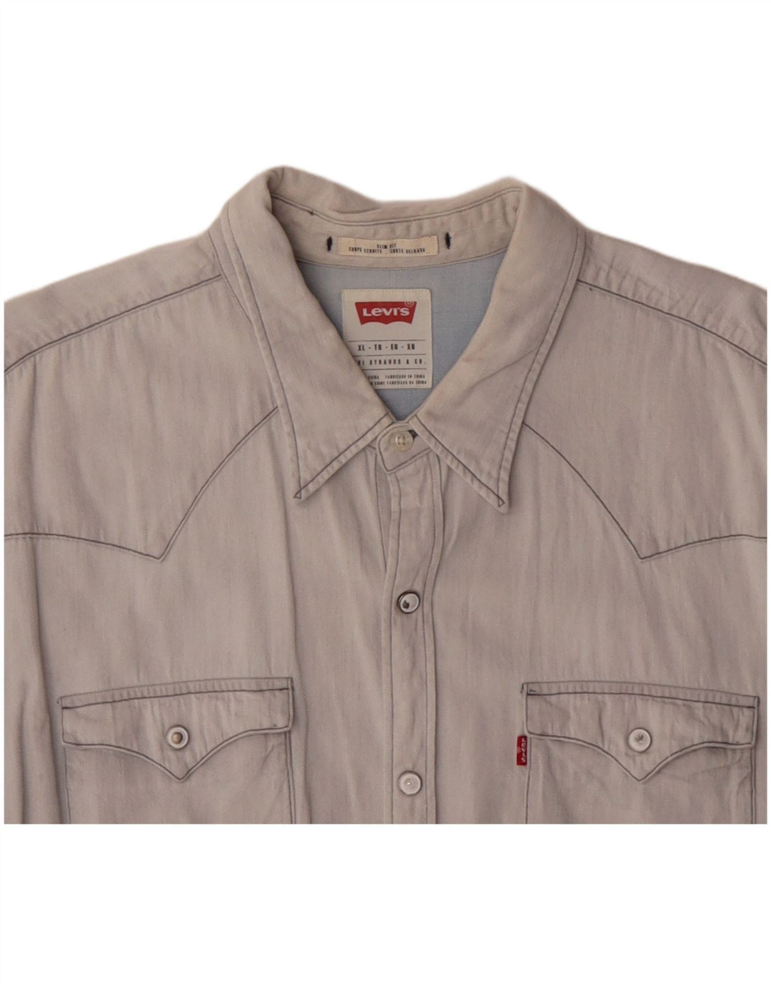 LEVI'S Slim Fit skjorte til mænd XL blå bomuld