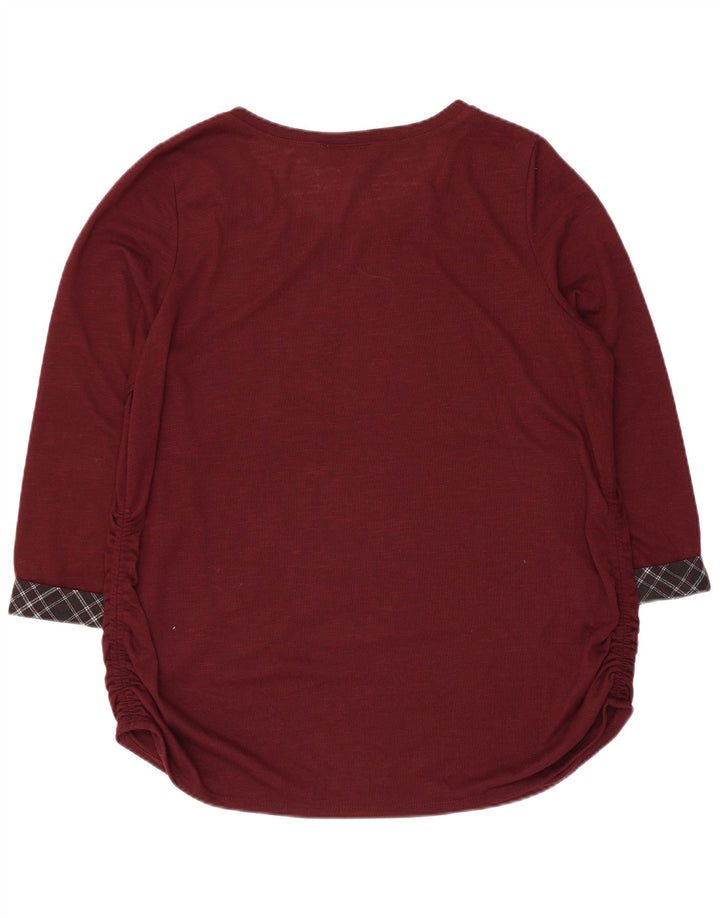 Elle Dame 3/4 ærmet Tunika Top UK 20 2XL Burgundy Polyester