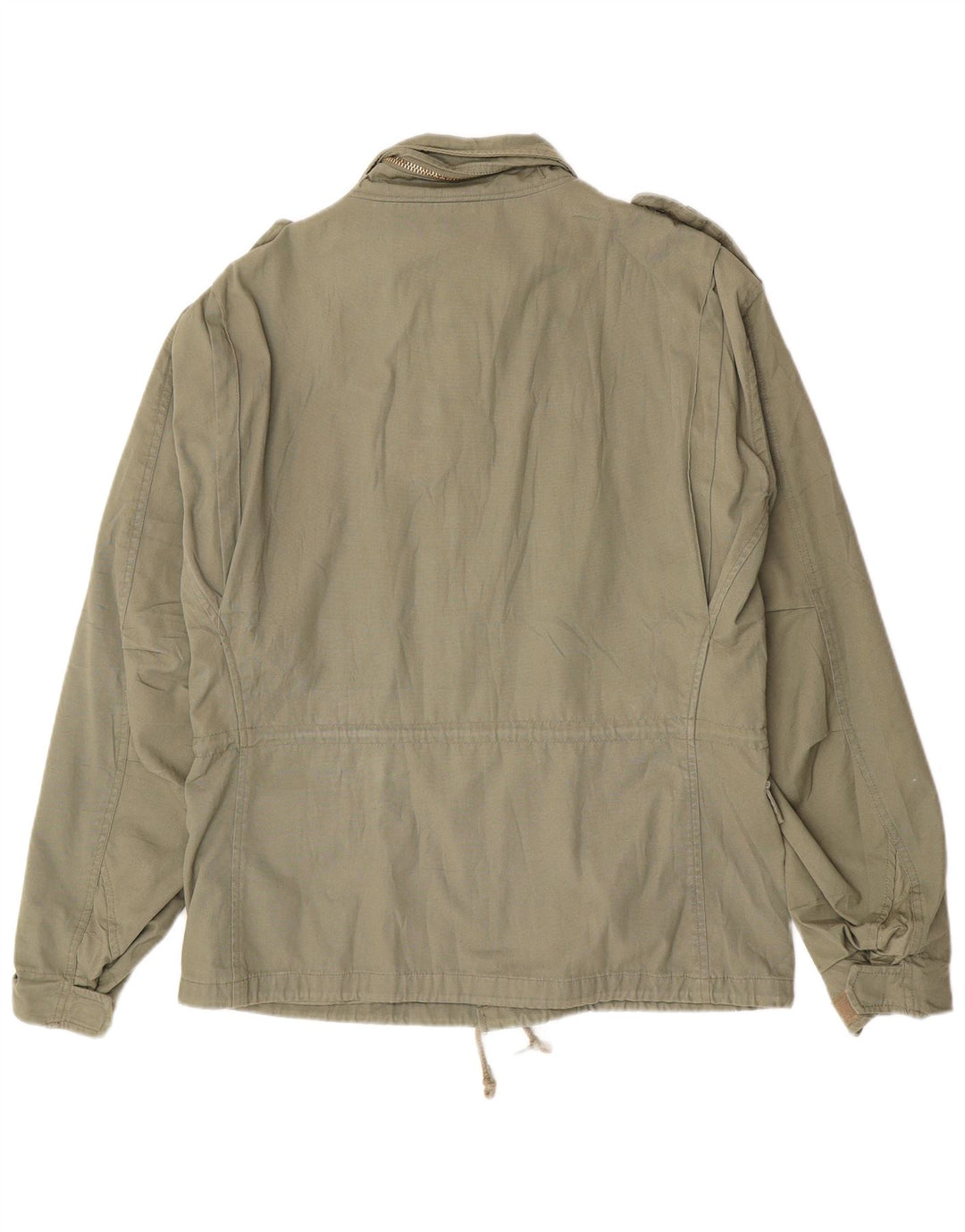 VINTAGE Herre Military Jacket UK 38 Medium Khaki Bomuld