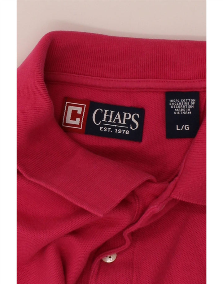 CHAPS Mens Polo Shirt XL Pink Cotton Vintage Chaps and Second-Hand Chaps from Messina Hembry 