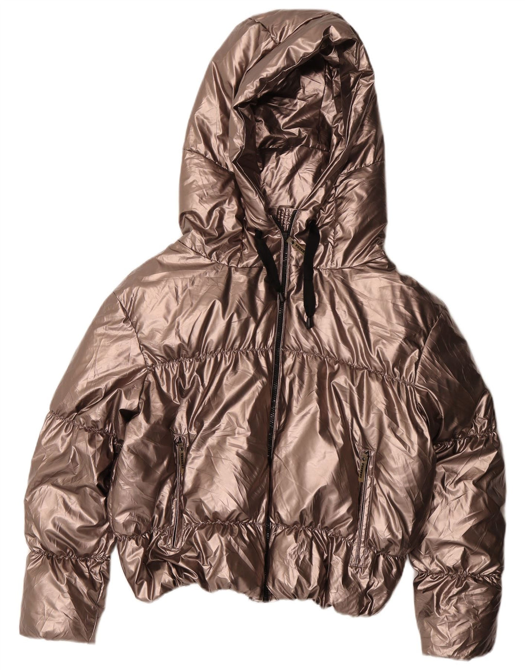 Carrera Womens Crop hættepolstret jakke UK 14 Medium Gold Polyester